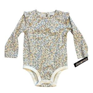 OshKosh B'gosh Multicolor Floral Baby Bodysuit Long Sleeve Size 18M New
